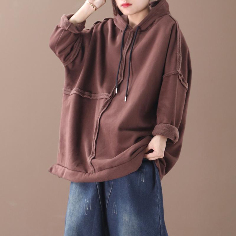 Retro Plus Velvet Warm Hooded Sweatshirt