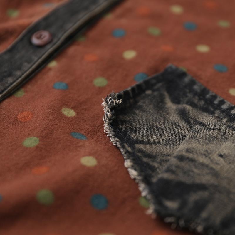 Retro Polka Dot Stitching Casual Suit