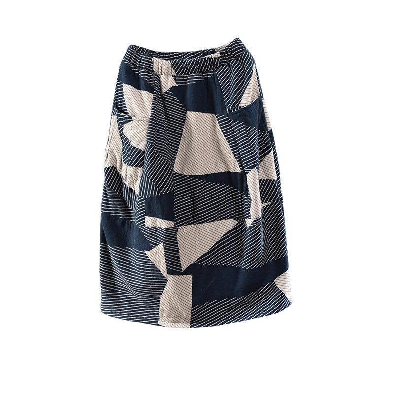 Retro Printed Thick Warm Skirt