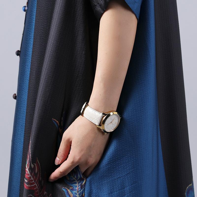 Retro Print Short Sleeve Spliced Coat