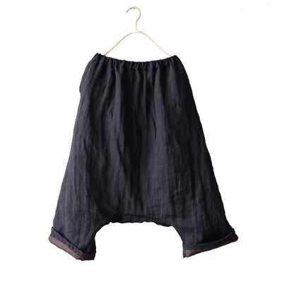 Retro Pure Color Warm Low-cut Crotch Pants
