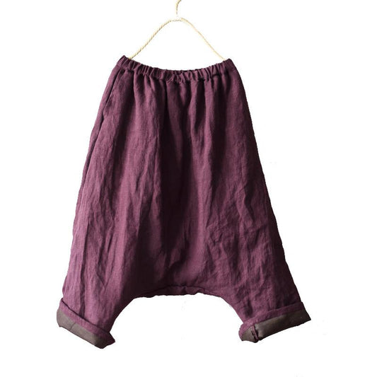 Retro Pure Color Warm Low-cut Crotch Pants