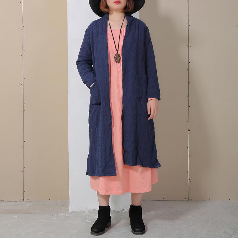 Retro Side Slit Long Sleeve Plain Cardigan Coat