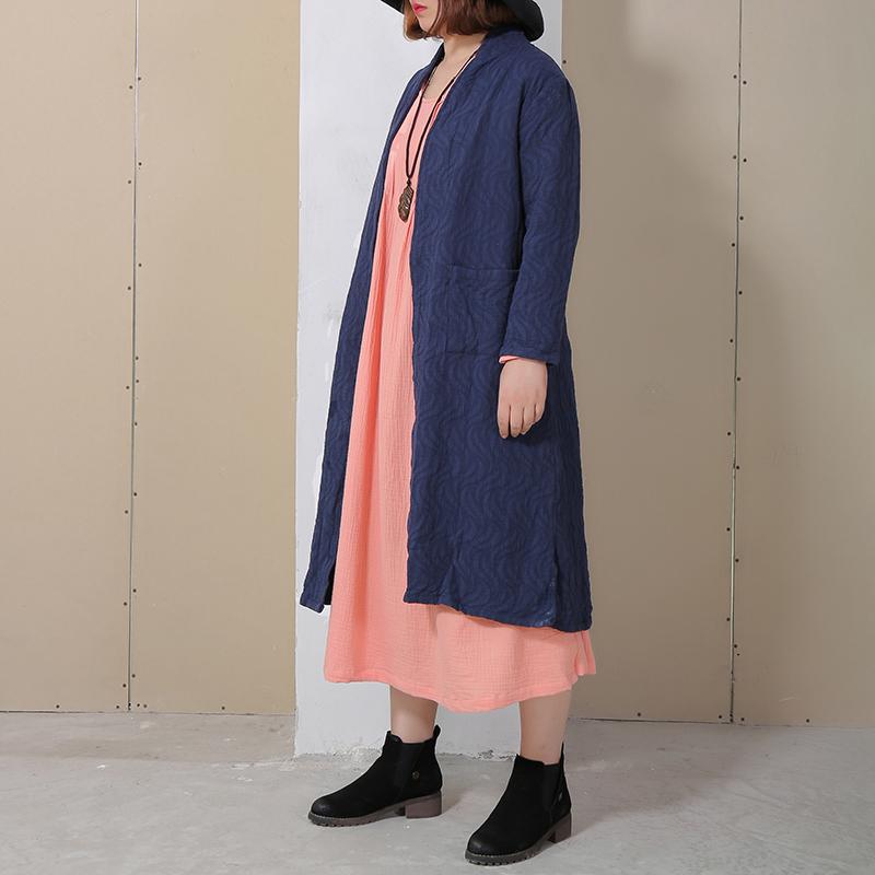 Retro Side Slit Long Sleeve Plain Cardigan Coat