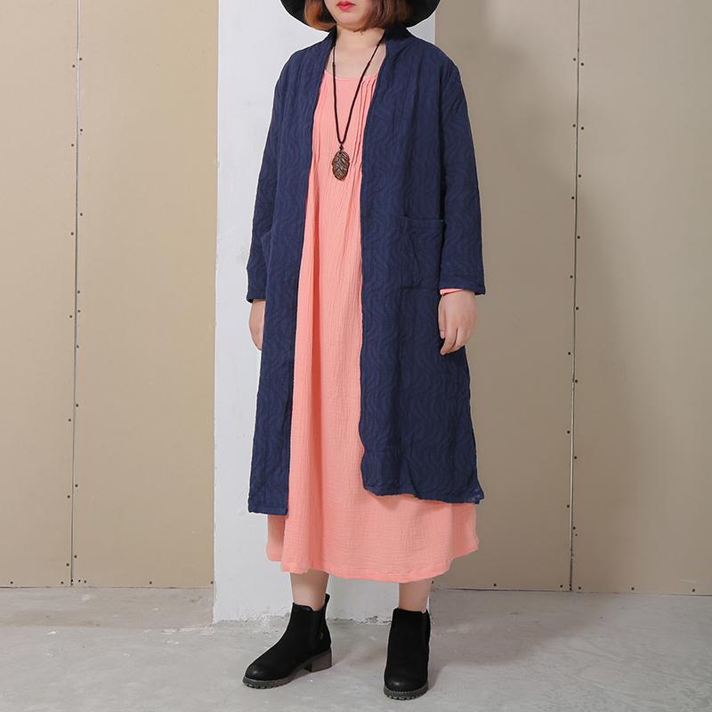 Retro Side Slit Long Sleeve Plain Cardigan Coat