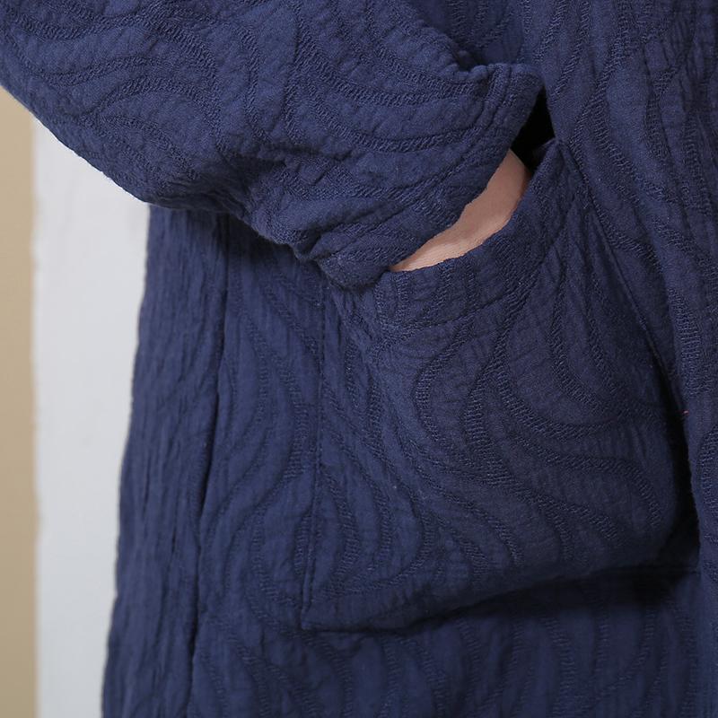 Retro Side Slit Long Sleeve Plain Cardigan Coat