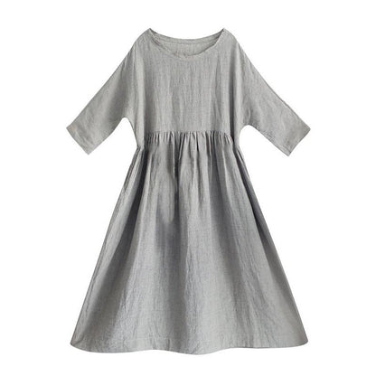 Retro Small Plaid Plus Size Midi Dress