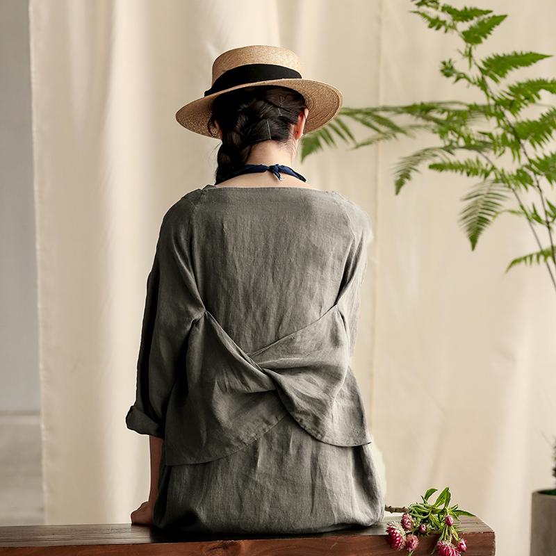 Retro Soft Breathable Solid Color Dress