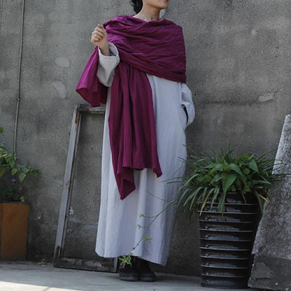 Retro Solid Color Extra Long Scarf
