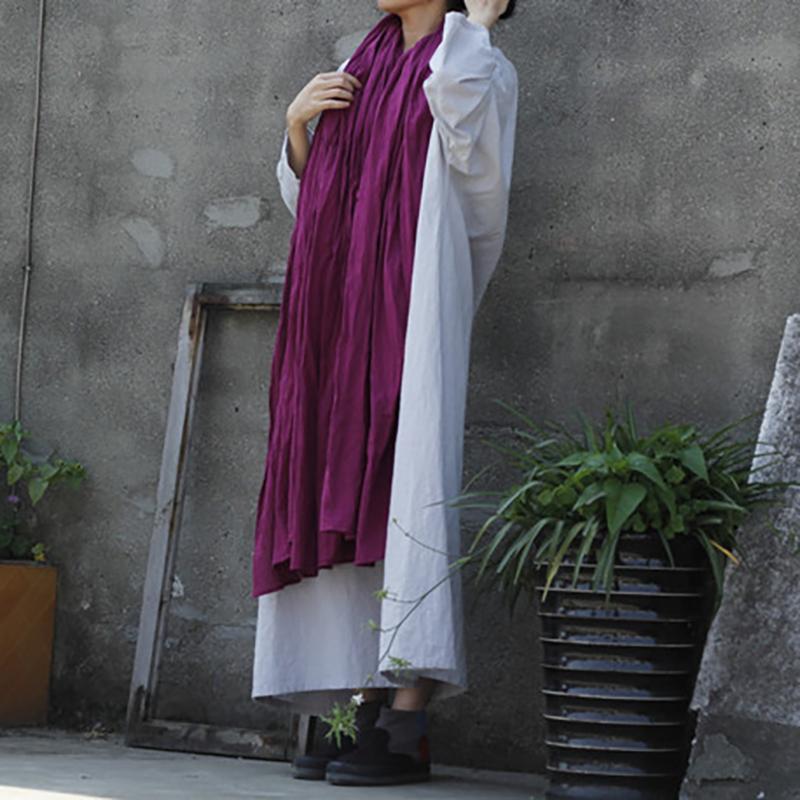 Retro Solid Color Extra Long Scarf