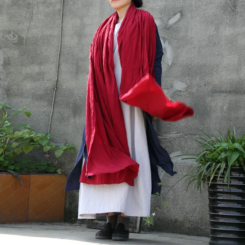 Retro Solid Color Extra Long Scarf