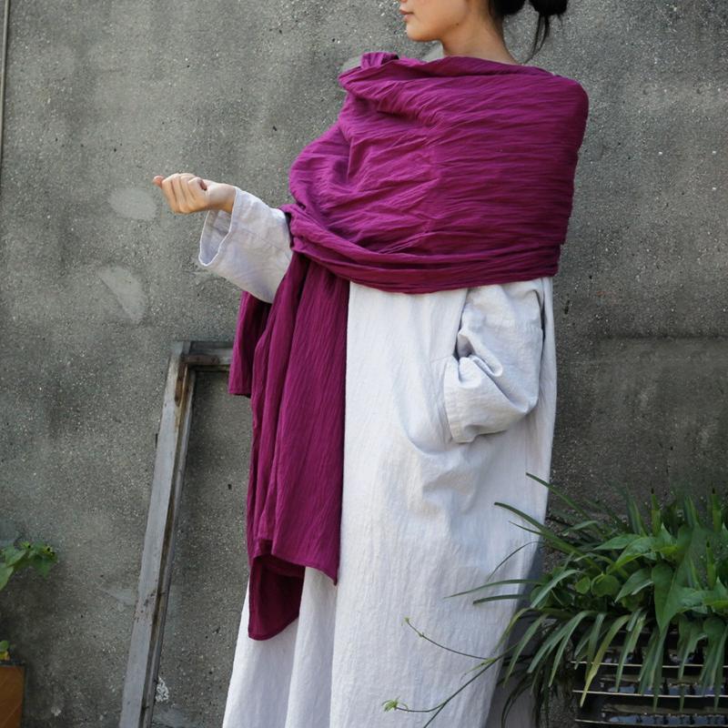 Retro Solid Color Extra Long Scarf