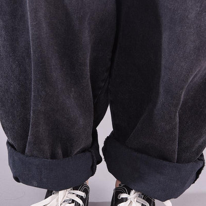 Retro Solid Color New Loose Overalls