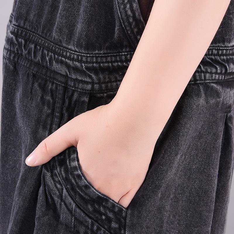 Retro Solid Color New Loose Overalls