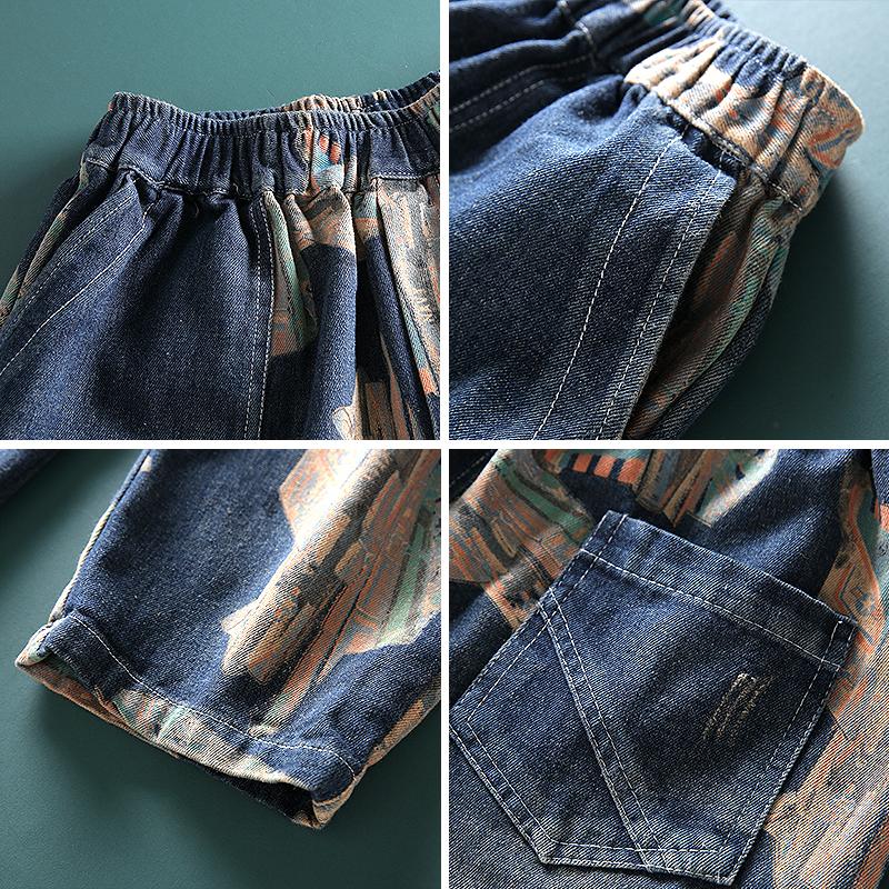 Retro Wild Casual Printed Harem Jeans