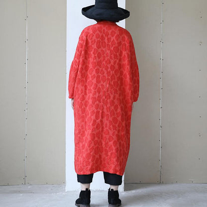 Retro Women Stand Collar Long Sleeve Vintage Dress