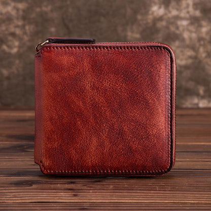 Retro Womens Zipper Leather Purse Wallet