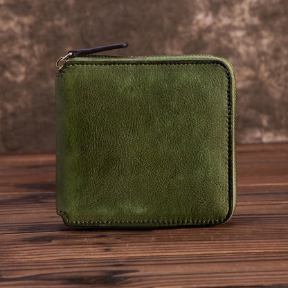 Retro Womens Zipper Leather Purse Wallet