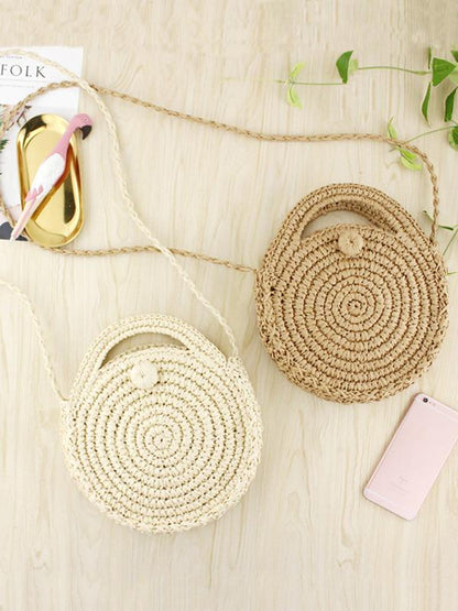 Handmade Straw Plaited Article Bohemia Bag