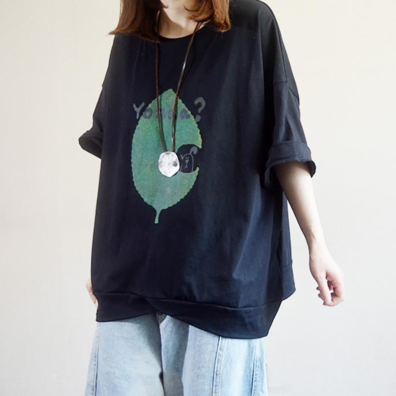 Round Neck Cartoon Loose Casual T-Shirt