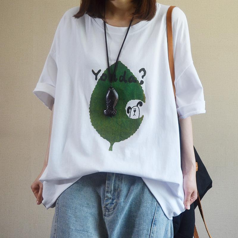 Round Neck Cartoon Loose Casual T-Shirt