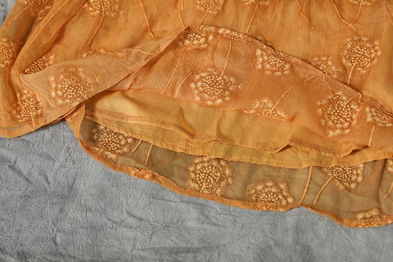 Round Neck Commuter Yellow Summer Dress