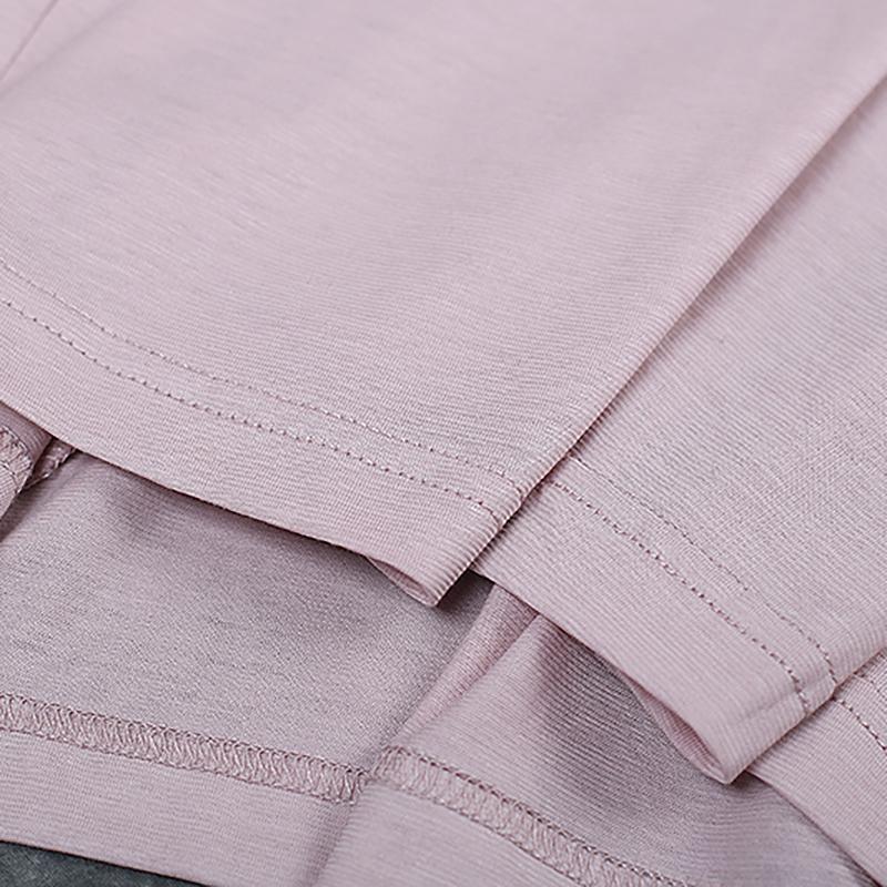 Round Neck Oblique Collar Stitching Comfortable T-Shirt