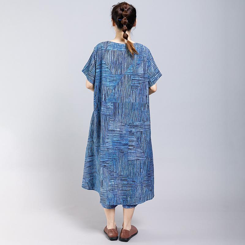 Round Neck Striped Blouse And Wide Leg Pants