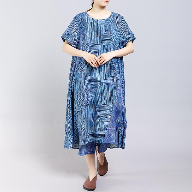 Round Neck Striped Blouse And Wide Leg Pants