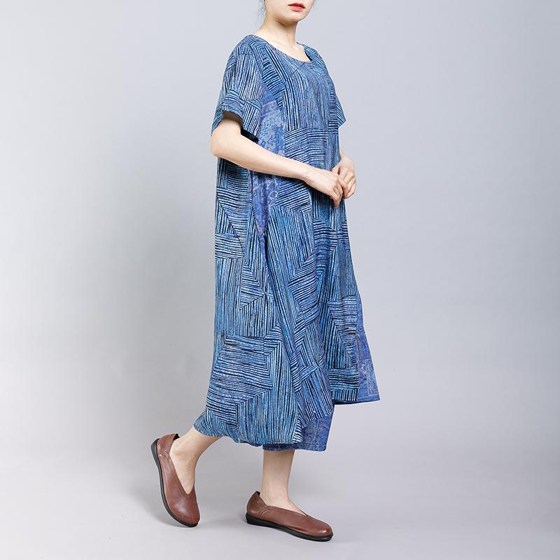 Round Neck Striped Blouse And Wide Leg Pants