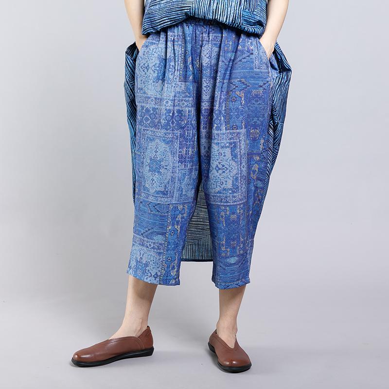 Round Neck Striped Blouse And Wide Leg Pants