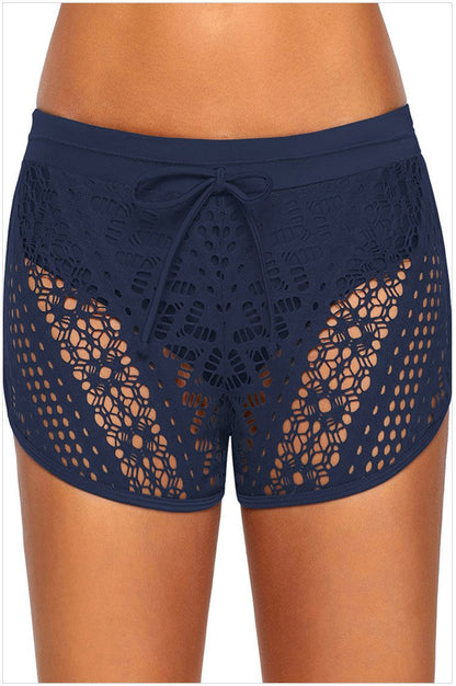 Solid Color Cutout With Lined Four-Cornered Bikini