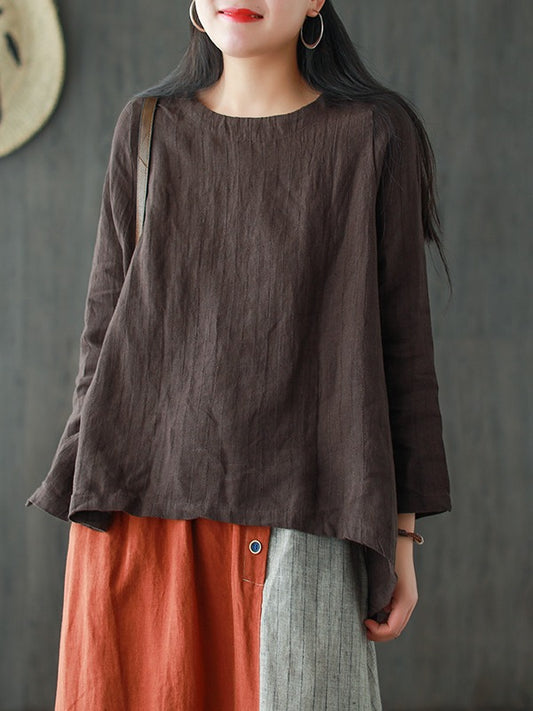 VINTAGE LOOSE SOLID COLOR CROPPED T-SHIRT