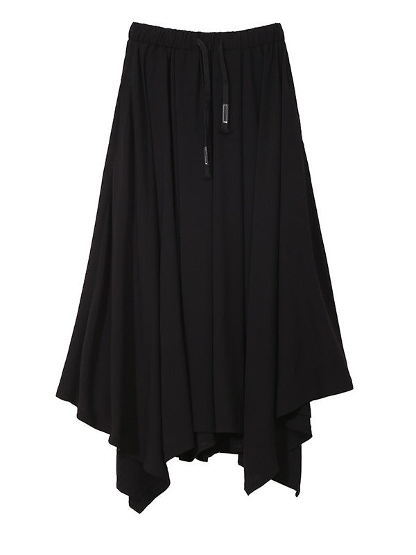 BLACK EMPIRE CASUAL CROPPED WIDE-LEG PANTS
