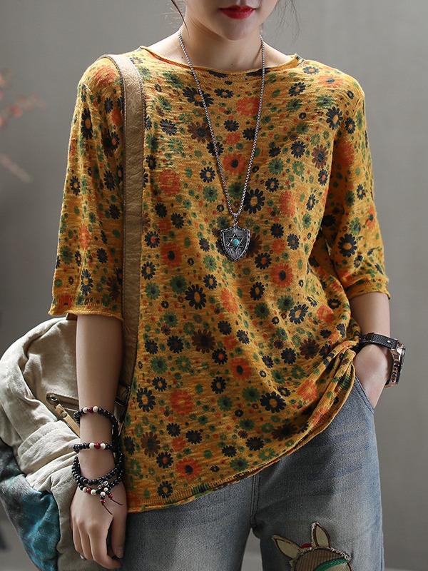 National Floral Half-Sleeve T-Shirt