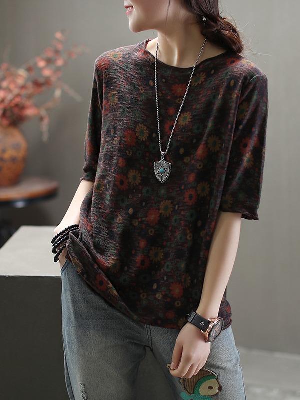 National Floral Half-Sleeve T-Shirt