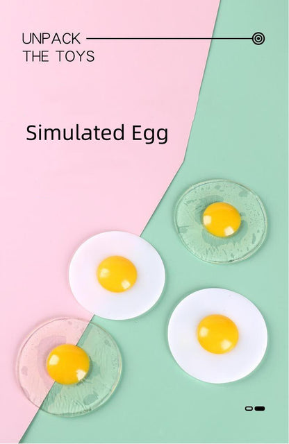 Lifelike / Imitation Egg Children's Soft Plastic Stretch Toy/ Poached Egg Kneading Music/ Fried Egg Children's Decompression Toy