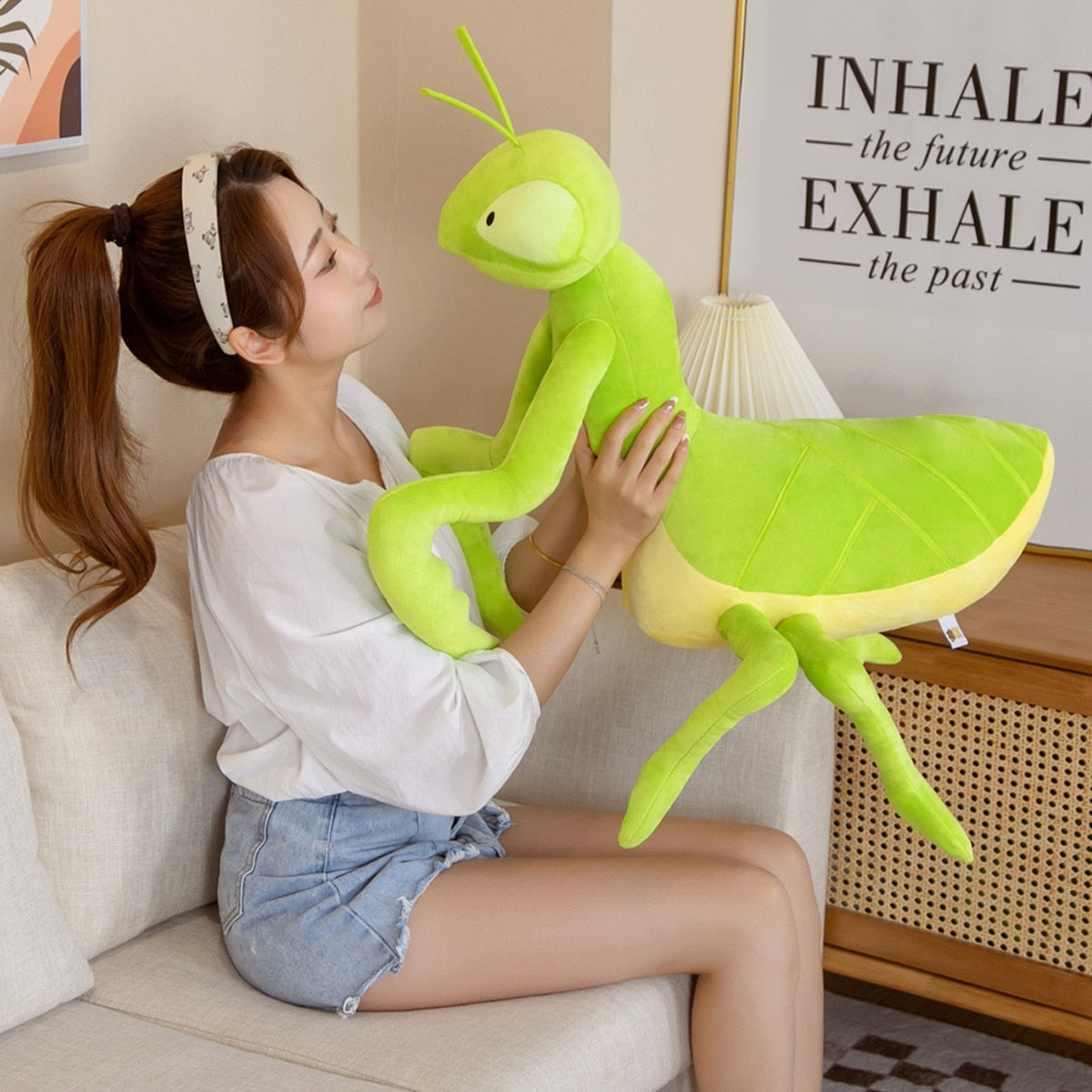 Simulation Green Mantis Plush Stuffed Animal Plush Toy Soft Toy Stuffed Toy Cuddly Toys Gifts for Kids