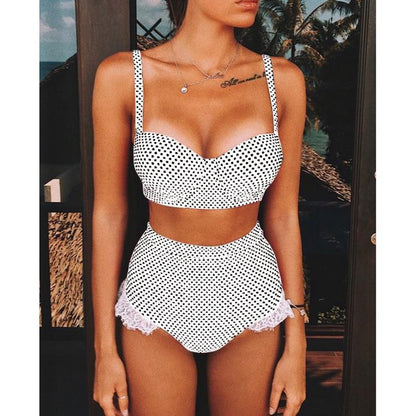 Sexy Lace Bikinis Women Swimsuit Push Up Swimwear Patchwork Bikini Set - Zebrant