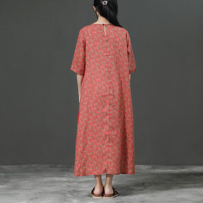Short Sleeve Irregular Literature Print Dress