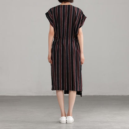Short Sleeve Loose V-neck Commuter Dress