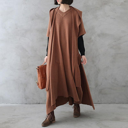 Short Sleeve Pure Color Knit Dress