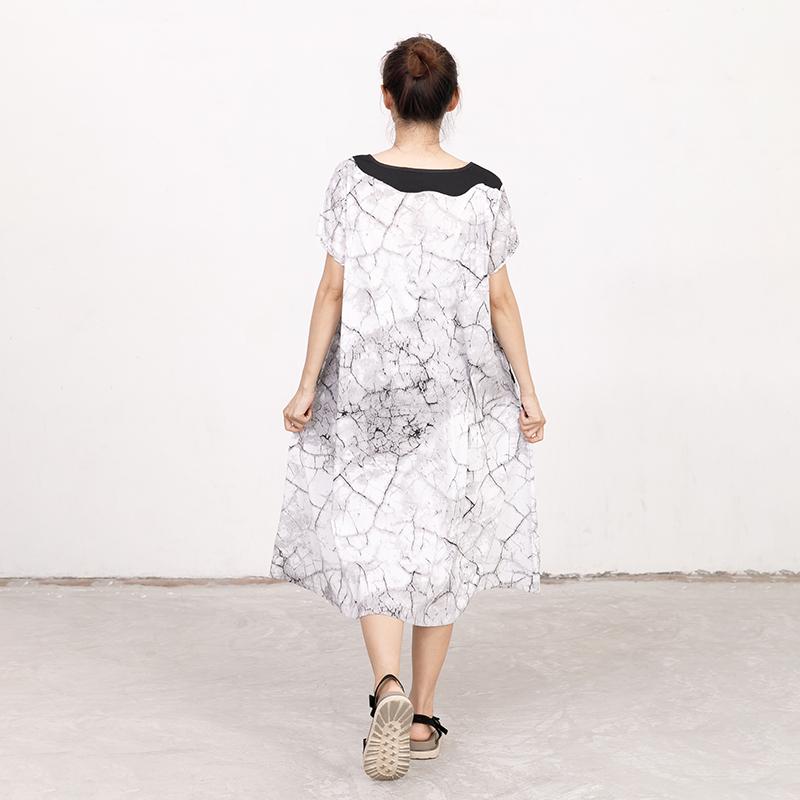 Short Sleeve Summer Casual Pockets White Dress