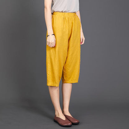 Side Burr Design Solid Color Casual Pants