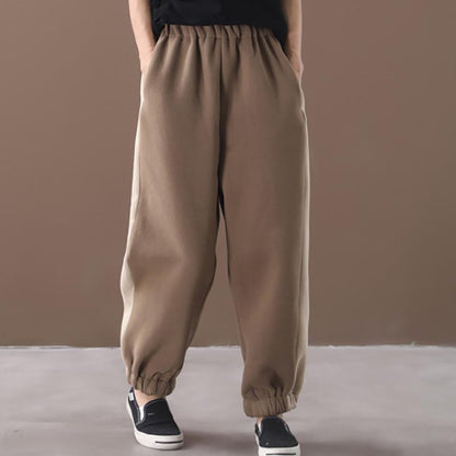 Side Stripe Loose Comfortable Warm Pants