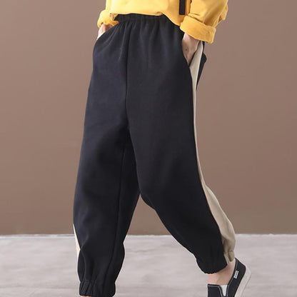 Side Stripe Loose Comfortable Warm Pants