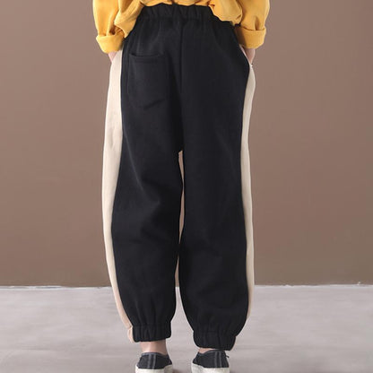 Side Stripe Loose Comfortable Warm Pants