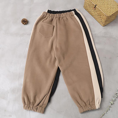 Side Stripe Loose Comfortable Warm Pants