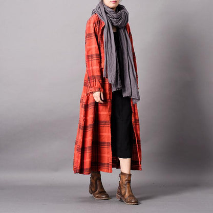 Simple Casual Lace Splicing PLaid Coat