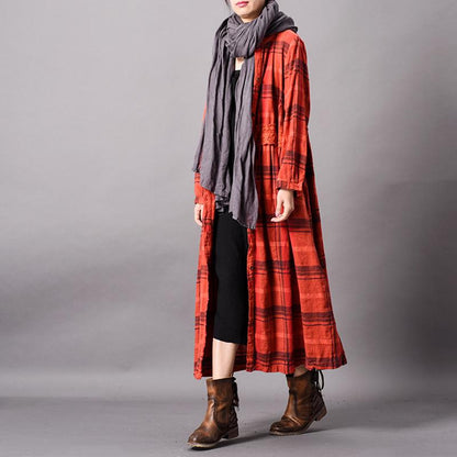 Simple Casual Lace Splicing PLaid Coat
